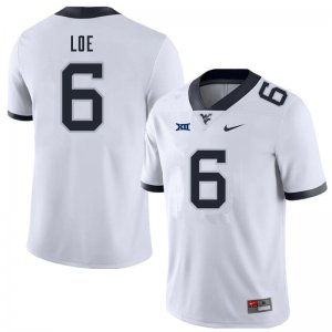 Men's West Virginia Mountaineers NCAA #6 Exree Loe White Authentic Nike Stitched College Football Jersey UR15S25ZI